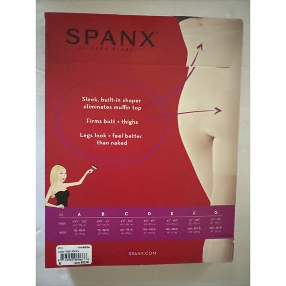 Spanx Size E Sheer High Waisted Sheers Invisible 914 Slimming New - Picture 3 of 5